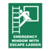 Emergency Window With Escape Ladder Signage