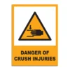 Crushing Of Hands/Danger Of Crush Injuries Signage