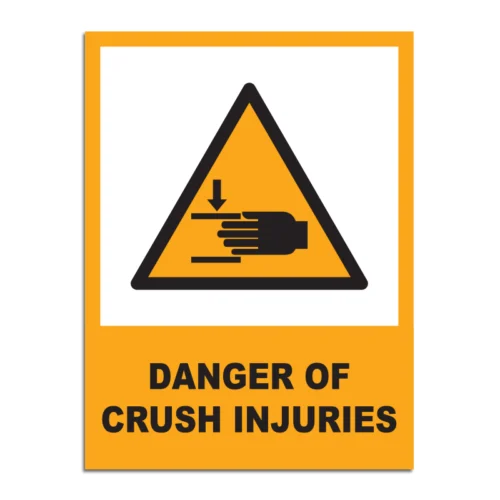 Crushing Of Hands/Danger Of Crush Injuries Signage