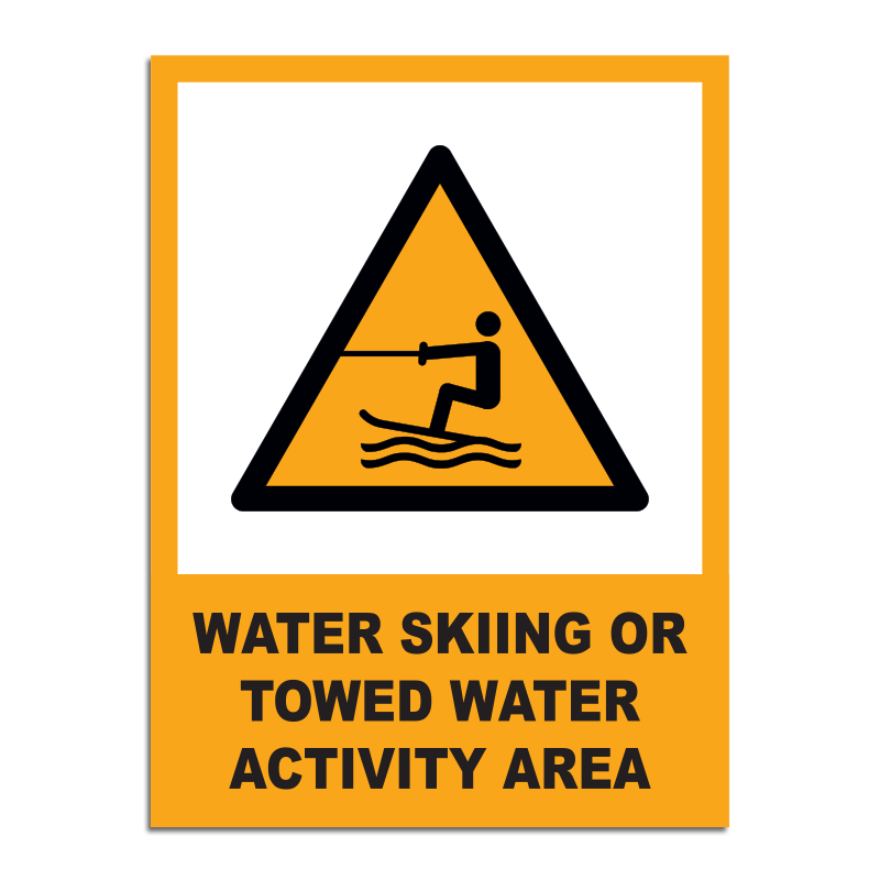 Water Skiing Or Towed Water Activity Area Signage Water Skiing Or Towed Water Activity Area Signage